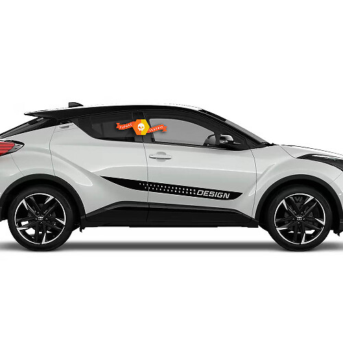 Paire Toyota C-HR hybride XLE portes latérales vinyle autocollant graphique--texte personnalisé
