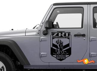 2 Jeep Rubicon Zombie Response Team ZRT porte Wrangler Decal Stic