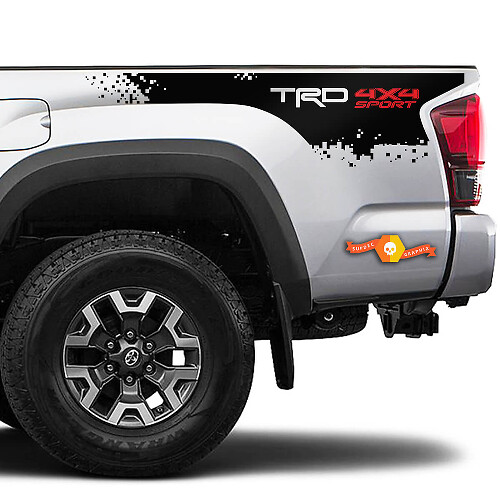 2 Toyota Tacoma 2016-2022 + TRD 4X4 Sport Détruit Lit Côté Lit Bandes Vinyle Autocollants Decal pour Toyota Tacoma
