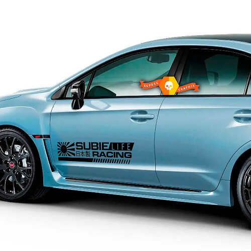 Autocollants en vinyle pour porte latérale Subie Life Racing pour voitures Suba