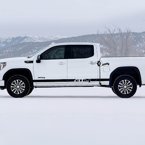  Kit de décalcomanies en vinyle pour bas de caisse AT4 pour GMC Sierra 1500