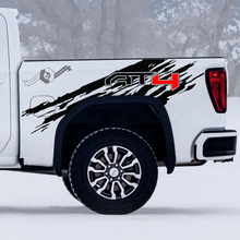 2 Nouvelles décalcomanies autocollantes de côté de lit de GMC GM Sierra 1500 AT4 pour éclaboussures hors route.
 2