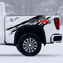 Ensemble de décalcomanies vinyle vieillies pour côtés de benne AT4 tout-terrain pour GMC Sierra 1500_2