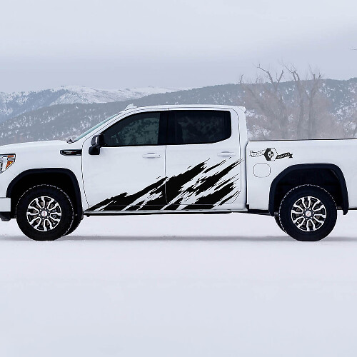 Ensemble de décalcomanies en vinyle pour portes côté éclaboussures de boue AT4 pour GMC Sierra 1500