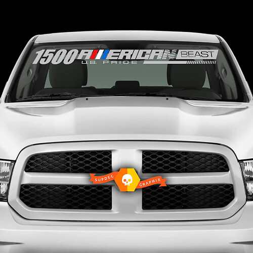 Autocollant Vinyle Pare-brise American Beast Pour Dodge Ram 1500