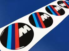 4pc BMW M Power Performance 3d autocollant en forme de dôme autocollant emblème capuchons centraux de roue
 2