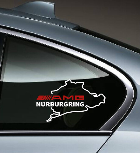 Autocollant en vinyle pour fenêtre style AMG Nürburgring Track pour Mercedes-Benz
