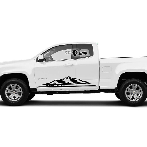 Autocollants de porte montagne paire pour Chevy Colorado cabine étendue 2022+