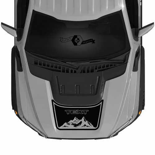 Kit de bandes graphiques personnalisées Montagnes pour capot Autocollants vinyle pour muscle car, camion, camion puissant SVT 2022-2023