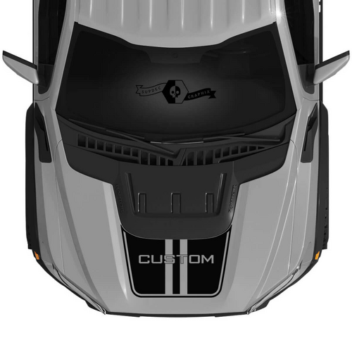 Autocollant Vinyle Double Bande de Capot PERSONNALISÉ pour Musclecar F-150 2022+