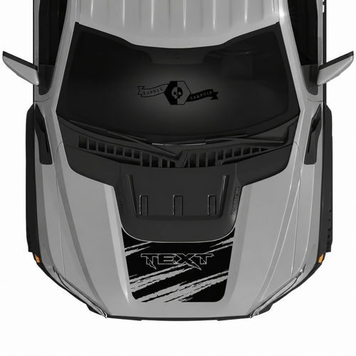 Kit de graphiques de bande capot personnalisé avec prise d'air détruite Autocollants vinyles pour Musclecar camion camion puissant SVT 2022-2023