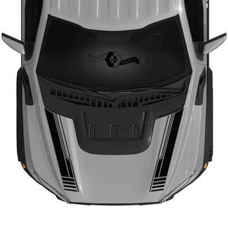 Nouveau double lignes Ford Raptor 2023 F150 SVT capot vinyle décalcomanies graphiques vinyle autocollants kit bande 2022+
