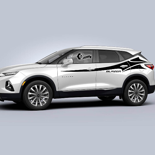 Paire Chevrolet Blazer 2023 Graphiques Autocollants Portes Bande Latérale Vinyle Décalcomanie Sticker
