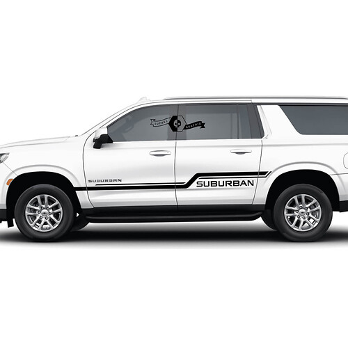 Pair Chevrolet Suburban Side Rocker Panel Panners Stripe Vinyl Decal Sticker
