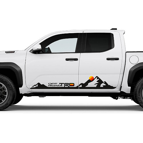 TRD Heritage Sunset Retro Mountains Side Rocker Panneer Stickers Stickers for Toyota Tacoma
