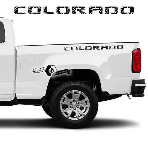 Paire d’autocollants en vinyle avec logo de lit latéral Chevrolet Colorado Contour Line
