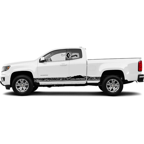 Paire Chevrolet Colorado Side Rocker Strangers Moulonnages Contour Ligne Sticker en vinyle