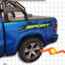 Autocollant graphique de décalque de côté de lit sportif de style Rebel pour Dodge Ram Vinyle de lit 2017 - 2023
 2