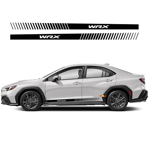 Paire une jupe latérale du panneau de bascule en vinyle Stripe Stripe Racing Vinyl Decal Sticker Fit Suba WRX Impreza
