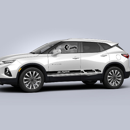 Paire Autocollants Portes Chevrolet Blazer 2023 Bande Latérale Logo Nouveau Sticker Vinyle
