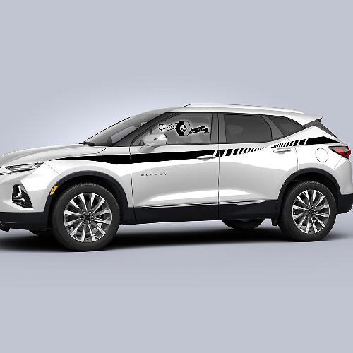 Paire Chevrolet Blazer 2023 Bande de vinyle autocollant de décalcomanie de porte latérale en haut de l'aile
