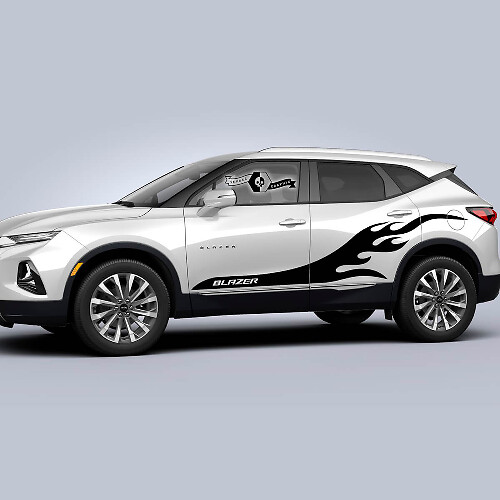 Paire Chevrolet Blazer 2023 Décalcomanies Portes Bande Latérale de Roche en Flamme Autocollant en Vinyle

