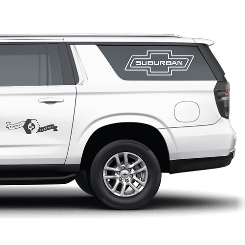 Paire Autocollant Vinyle Logo Côté Chevrolet Suburban
