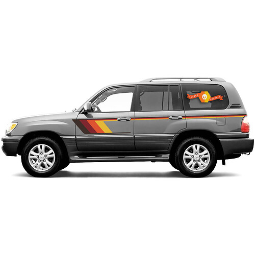 2 Side Old School Lexus LX470 Toyota Land Cruiser Landcruiser 100 Graphics Doors Stripe Vinyl Decs Stickers Kit