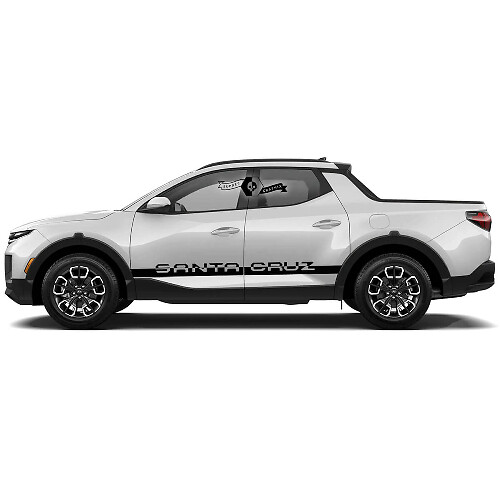 Kit de décalcomanies en vinyle avec lettrage de marque et bandes latérales pour Hyundai Santa Cruz