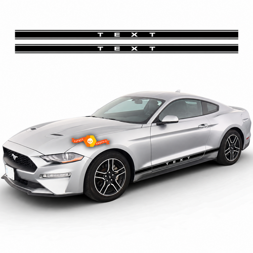 TEXT Lettrage Espacé Paire de Rails Doubles Autocollant Vinyle de Bas de Carrosserie pour Ford Mustang