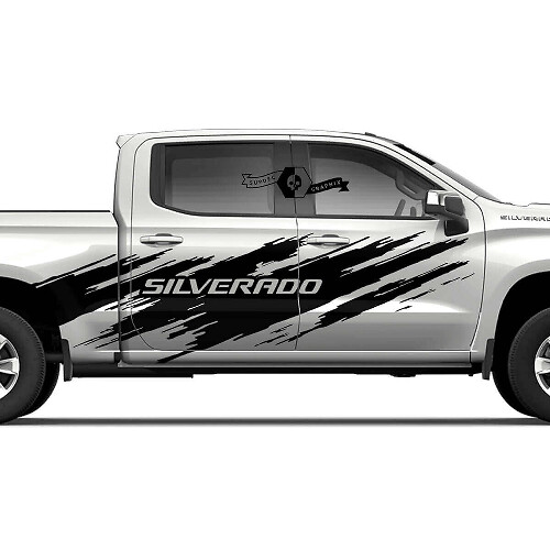 Autocollant vinyle graphique éclaboussures de boue pour portes latérales Chevrolet Silverado