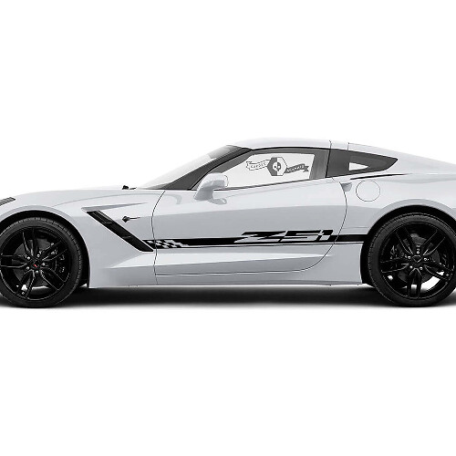 Autocollants en vinyle bande latérale drapeau à damier Chevrolet Corvette Z51