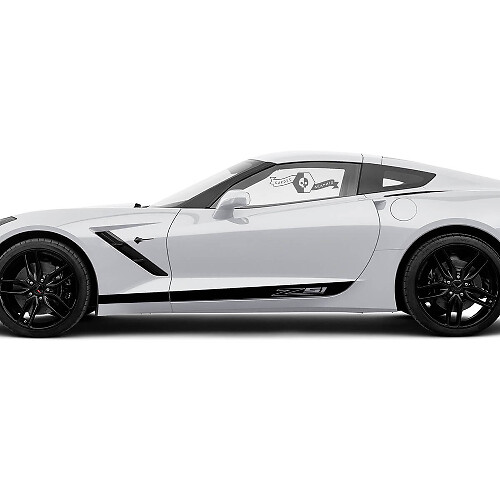 2x Autocollant en vinyle pour logo Z51 de portes latérales de Chevrolet Corvette
