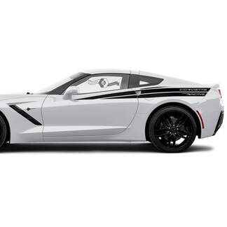 2x Chevrolet Corvette Portes Latérales Up Bed Up Accent Racing Stripe Vinyle Autocollant Autocollant
