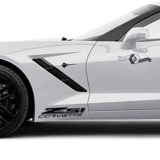 2x Chevrolet Corvette Portes Latérales Shadow Z51 Logo Vinyle Autocollant Autocollant
