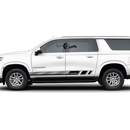 Paire de bandes latérales Chevrolet Suburban pour les portes, garniture en vinyle autocollant
