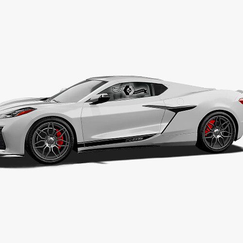 2x Autocollant en vinyle pour logo Z06 des portes latérales de la Chevrolet Corvette
