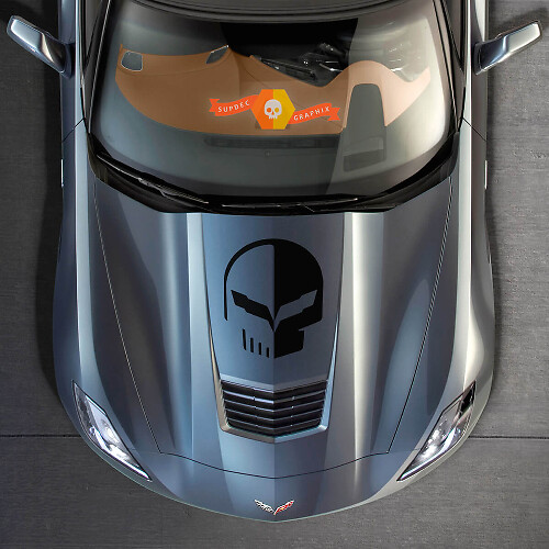 Autocollant Vinyle Capot Tête de Mort Racing pour Chevrolet Corvette C7