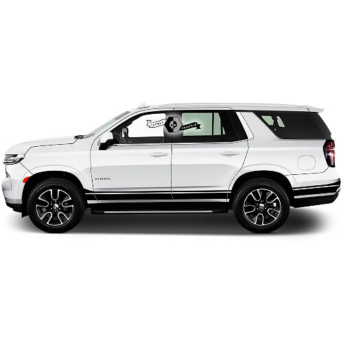 2X 2020 2021 2022 2023 + Graphiques Chevrolet Tahoe Bandes de bas de caisse en vinyle Autocollant Décalcomanie
