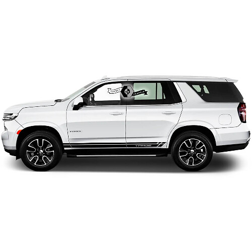 2X 2020 2021 2022 2023 + Graphiques Chevrolet Tahoe Bandes Lignes de Bas de Caisse Autocollant en Vinyle
