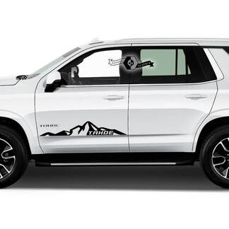2X 2020 2021 2022 2023+ Graphiques Chevrolet Tahoe Portes Montagnes Autocollants en vinyle Autocollant
