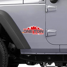 Autocollant latéral en vinyle ONE TON pour Jeep Wrangler Rubicon_2