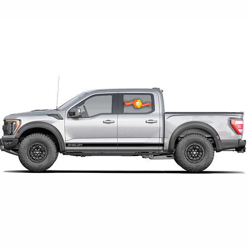 Paire Ford F-150 Raptor Shelby 2022 2023+ Portes latérales Lignes graphiques Set Secal Stripe de logo