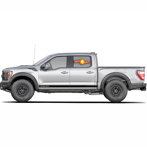 Paire d'autocollants vinyles bandes latérales inférieures style Shelby pour Musclecar camion 2022-23