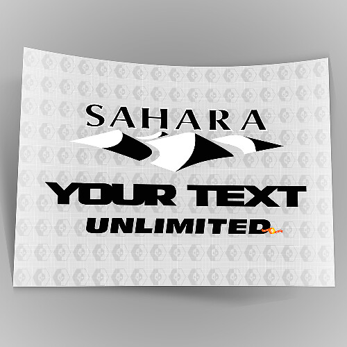 Autocollant vinyle personnalisé Sahara Unlimited pour Jeep Wrangler