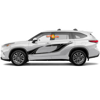 Paire Toyota 2020 Highlander Doors Wrap Sticker Graphic Sticker Side Stripe Kit
