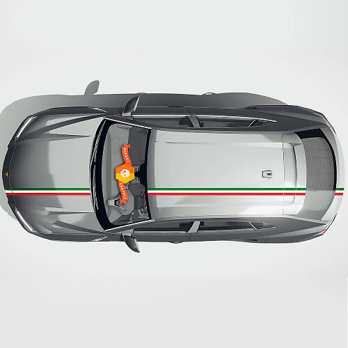 Kit de décalcomanies autocollantes en vinyle avec bande drapeau italien pour capot et toit Lamborghini Urus 2021-2023