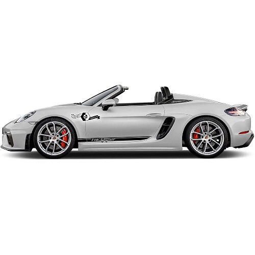 Kit d'autocollants vinyle de bandes latérales de porte de marque pour Porsche 718 Spyder 2022