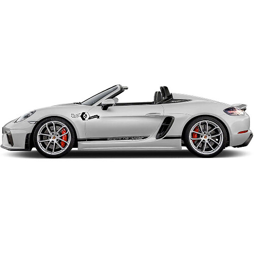 Autocollants vinyle bandes de bas de caisse racing pour Porsche 718 Spyder 2022