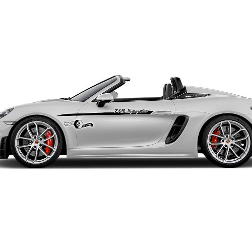 2 Porsche 2022 Porsche 718 Spyder Portes Up Trim Logo Side Stripes Kit Autocollant Décalcomanie
